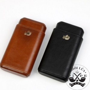 Bao Đựng Cigar 3 Điếu Gỗ Bọc Da COB-P364